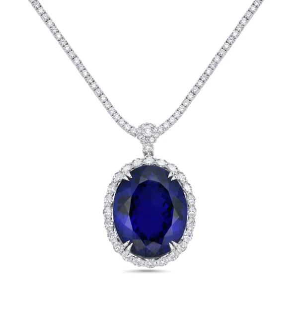 White Diamond Multi Shape 18K White Gold Necklace