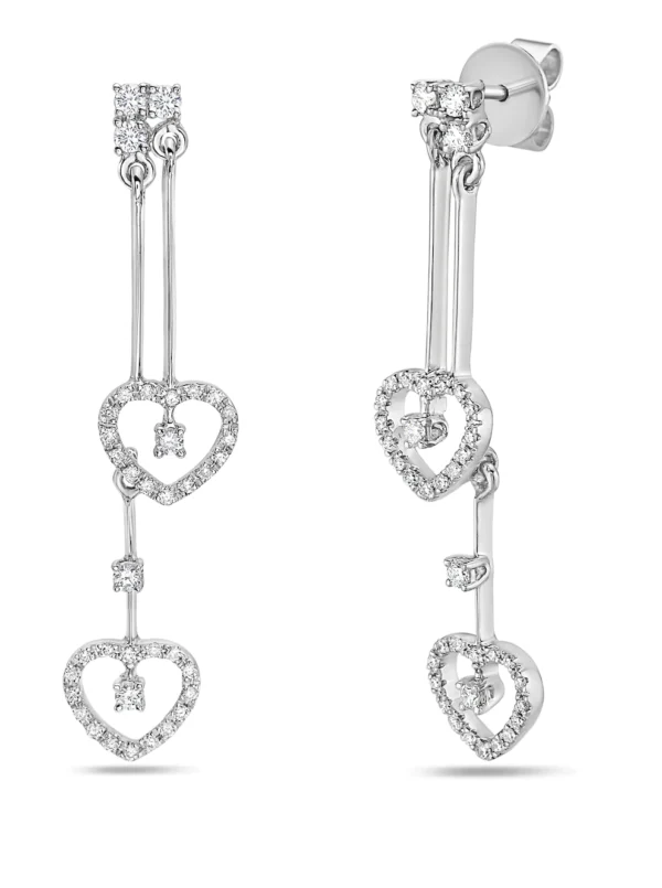 White Diamond 14k White Gold Diamond Earrings