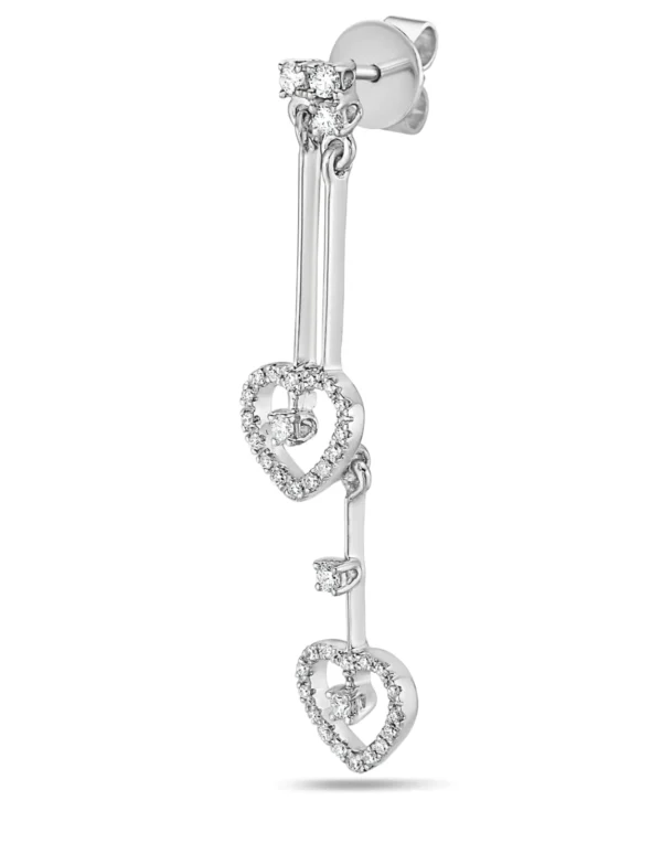 White Diamond 14k White Gold Diamond Earrings - Image 2