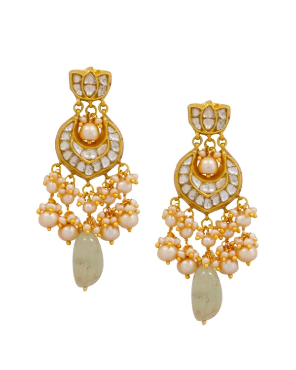 Kinika Necklace and Latif Chandbalis Polki Set - Image 4