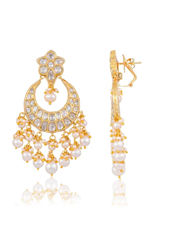 Somiya Long Necklace And Teena Chandbalis Polki Set - Image 2