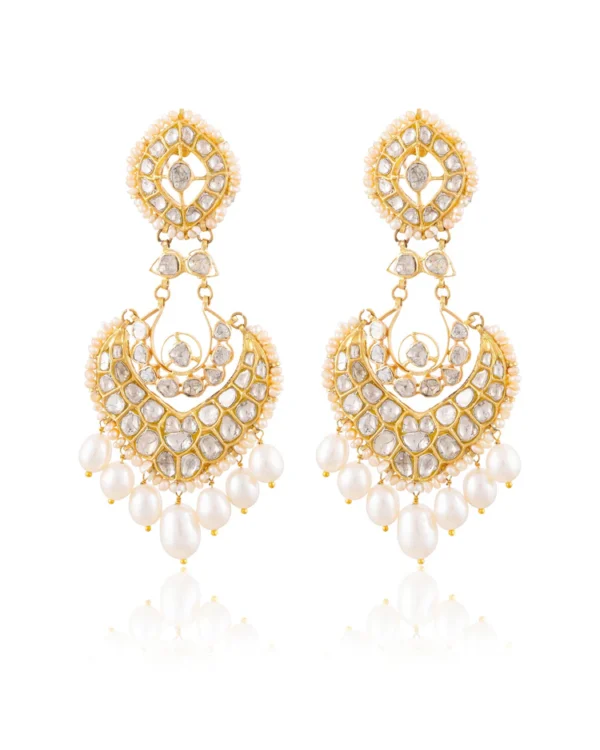 Anaita Necklace And Sakshi Chandbalis Polki Set - Image 2