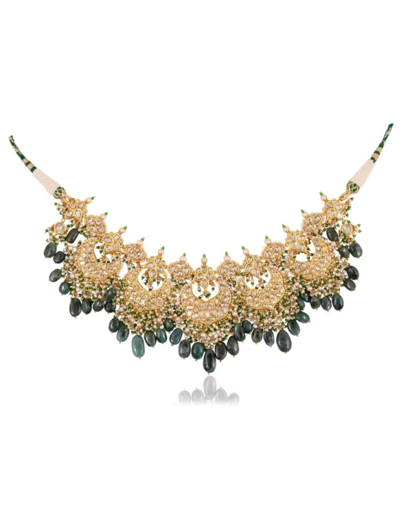 Asmita Necklace And Danvi Chandbalis Polki Set - Image 5