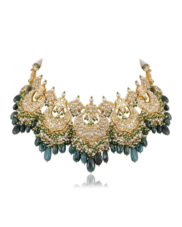 Asmita Necklace And Danvi Chandbalis Polki Set - Image 6