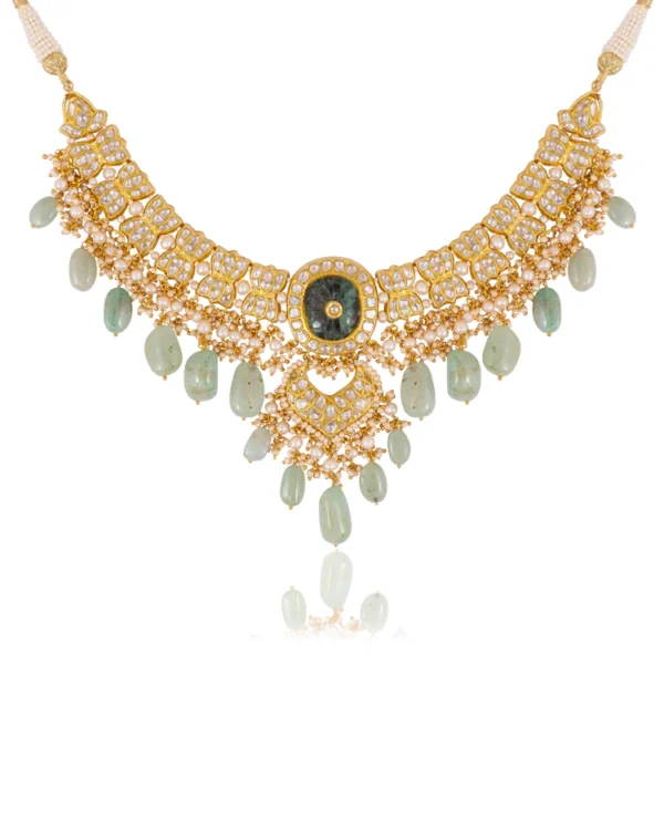 Shehnaz Necklace and Sonam Chandbalis Polki Set - Image 5