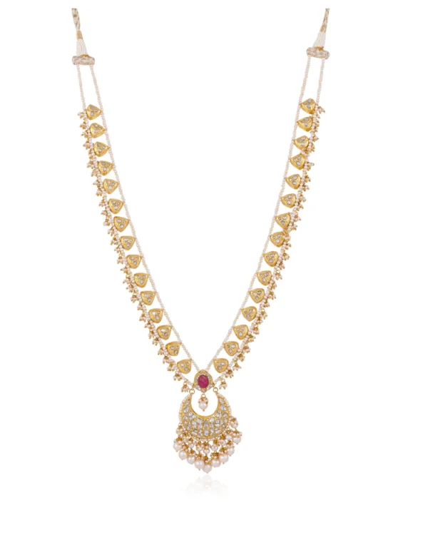 Rasika Long Necklace And Carol Tops Polki Set - Image 8