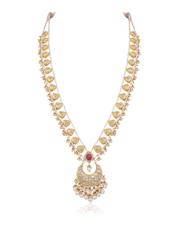 Rasika Long Necklace And Carol Tops Polki Set - Image 2
