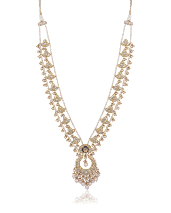 Weronika Long Necklace And Muskan Tops Polki Set - Image 7