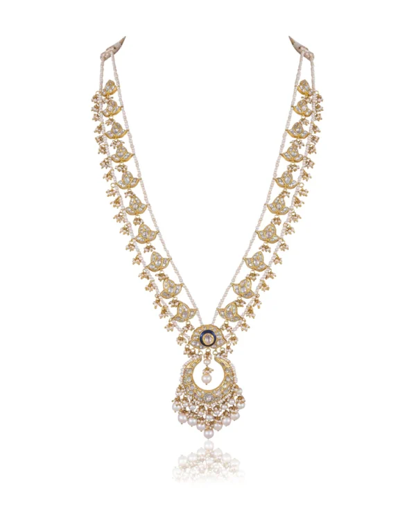 Weronika Long Necklace And Muskan Tops Polki Set - Image 2