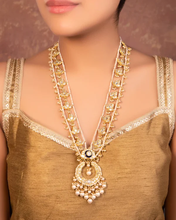 Weronika Long Necklace And Rekha Tops Polki Set - Image 3