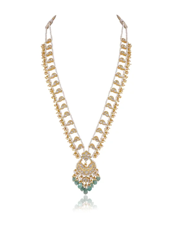 Aastha Long Necklace And Shanita Tops Polki Set - Image 2