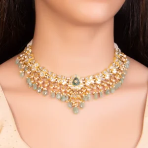Khushi Necklace And Aayushi Tops Polki Set