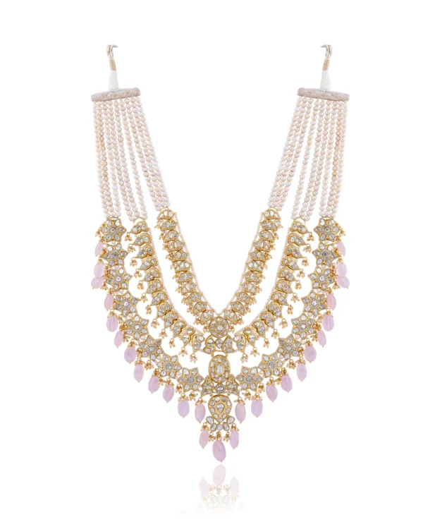 Somiya Long Necklace And Teena Chandbalis Polki Set - Image 4