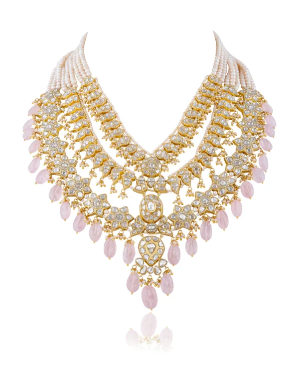 Somiya Long Necklace And Teena Chandbalis Polki Set - Image 5