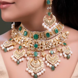 Grisha Necklace And Aanya Chandbalis Polki Set