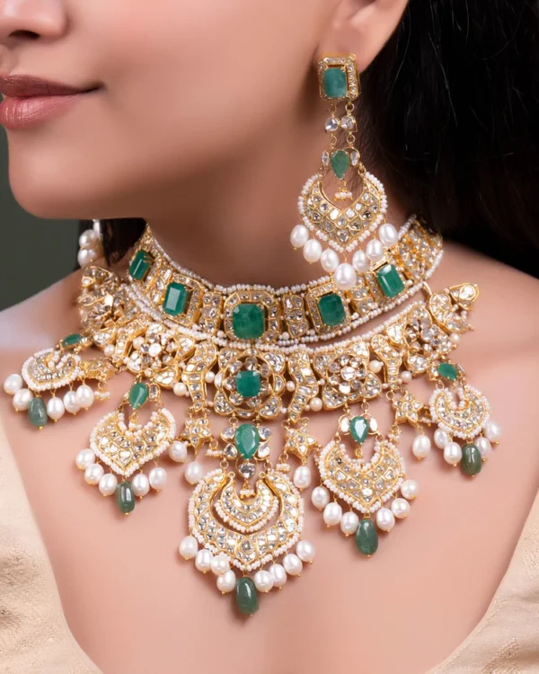 Grisha Necklace And Aanya Chandbalis Polki Set