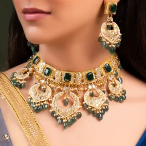 Tanvi Necklace And Eesha Chandbalis Polki Set