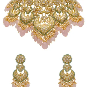 Vidya Necklace and Deepa Chandbalis Polki Set