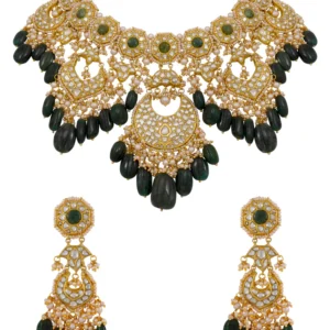 Piyu Necklace and Raafi Chandbalis Polki Set
