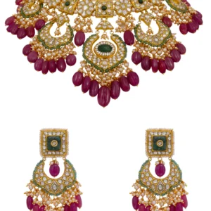Simpi Necklace and Deeya Chandbalis Polki Set