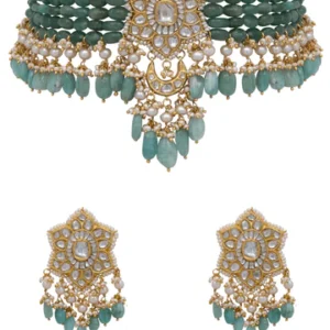 Doja Bead Choker and Irinel Tops Polki Set
