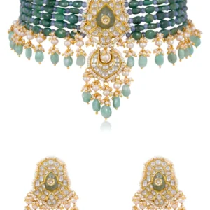 Marzana Bead Choker and Rupeksha Tops Polki Set