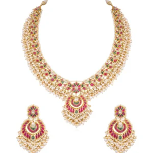 Ratna Long Necklace And Brinda Chandbalis Polki Set