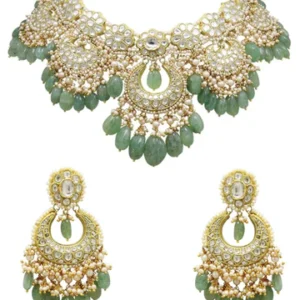 Sarojita Necklace And Naveena Chandbalis Polki Set
