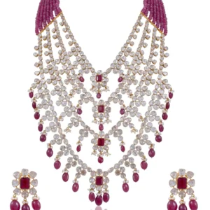 Kajol Long Necklace And Kashvi Tops Polki Set