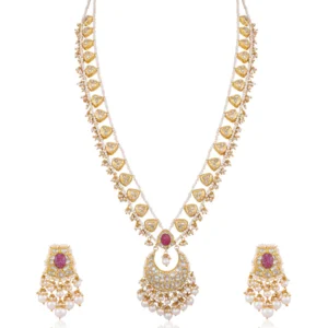 Rasika Long Necklace And Carol Tops Polki Set