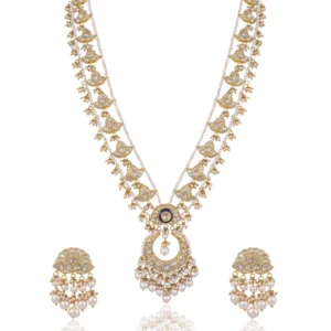 Weronika Long Necklace And Rekha Tops Polki Set