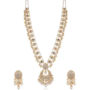 Sambhavi Long Necklace And Shreya Tops Polki Set