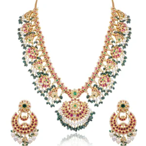 Sangita Long Necklace And Udita Chandbalis Jadau Polki Set