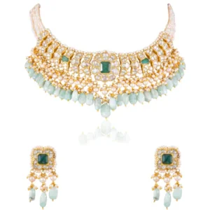 Mehak Necklace And Shruti Tops Polki Set