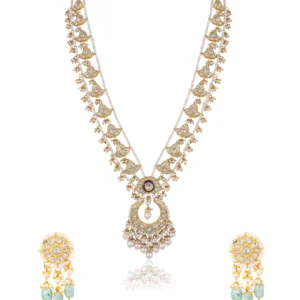 Weronika Long Necklace And Muskan Tops Polki Set